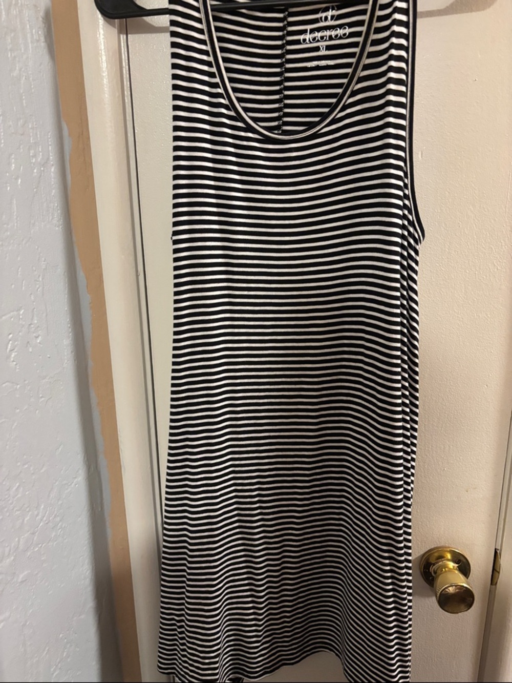 Decree Black & White Striped Midi Tank Dress